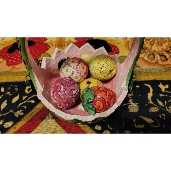 Jim Shore 2007 A Taste Of Summer’s Goodness Basket Watermelon 6 Pieces Of Fruit - Picture 8 of 16